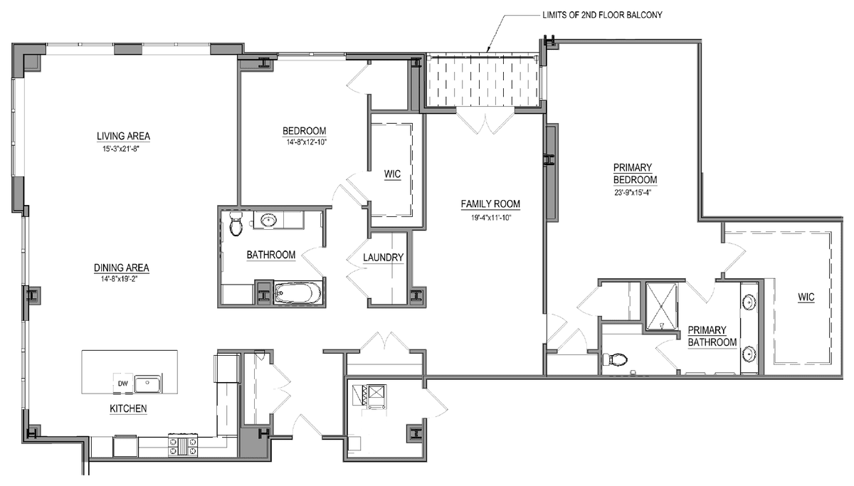 Azura Holmdel floor plan, Residence J.2, two bedroom plus den